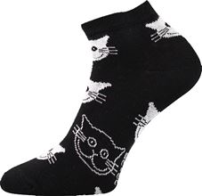 ponožky boma piki černé - kočky