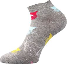 ponožky boma piki sv. šedé - kočky