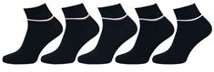 ponožky černé s proužkem 5 párů