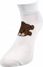 bavlněné ponožky s medvídkem bílé